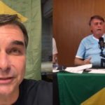 Flávio Bolsonaro (PL-RJ) e Jair Bolsonaro