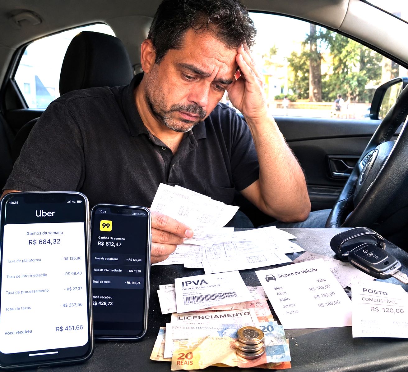 Sete em cada dez motoristas de aplicativos reclamam das taxas