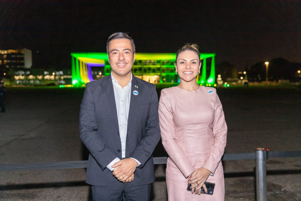 O secretário executivo e a chefe de gabinete da Secretaria de Turismo, Bernardo Antunes e Raquel Meneses
